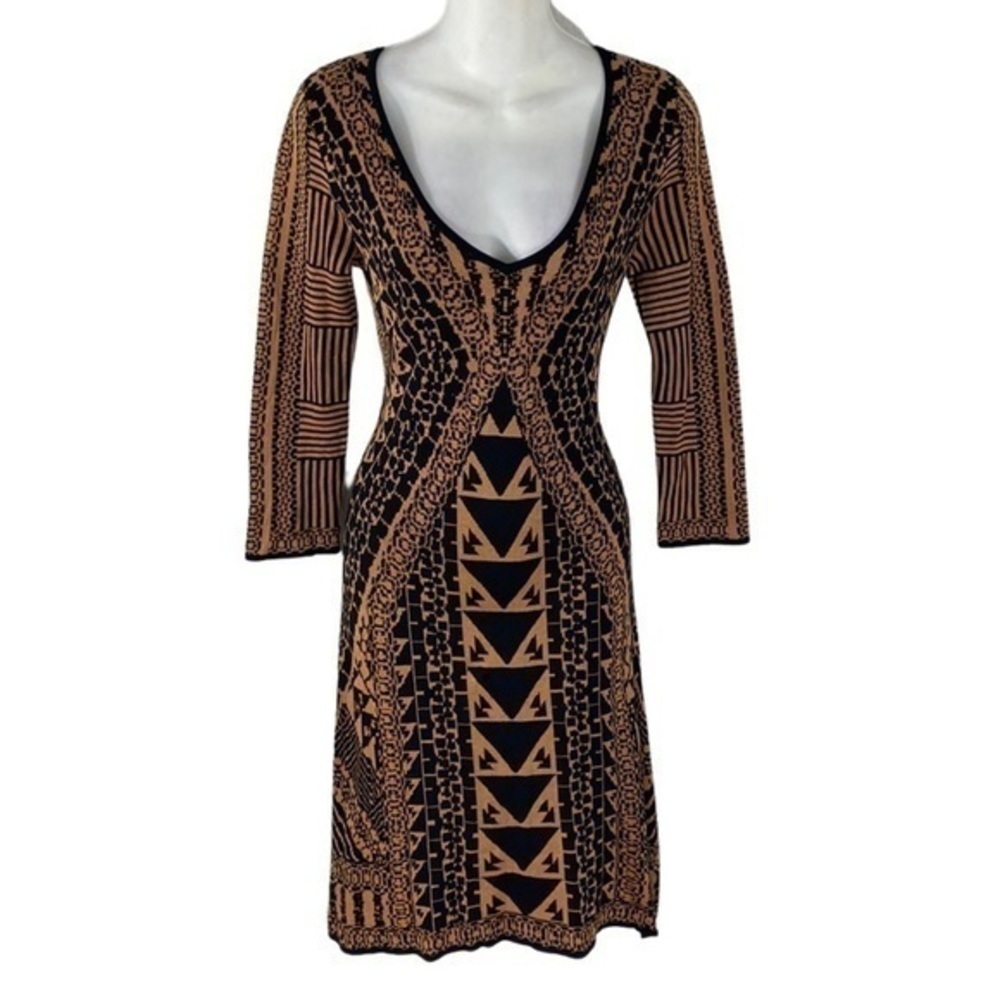 NWT Desigual Giuliana black rust knit silk dress ZZ24 - Picture 9 of 13
